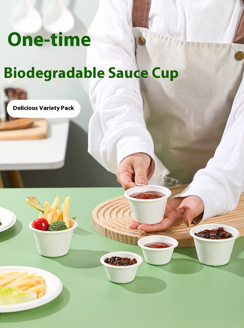Compostable Condiment Cups with Lid 50 Pack Sugarcane Bagasse Biodegradable Great For Sauces Condiments Slime Food Storage