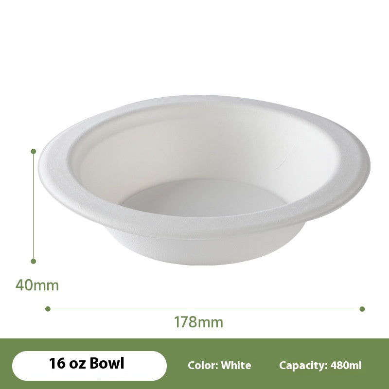 100% Compostable Heavy-Duty Bowls 50 Count Eco-Friendly Biodegradable Disposable White Bagasse Bowls For Hot or Cold Food