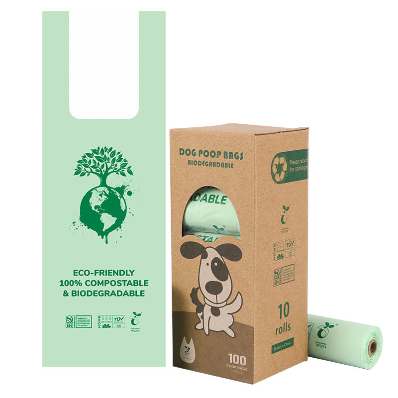 Compostable Dog Poop Bags Rolls with Handles ASTM D6400 & EN 13432 Compliant Biodegradable Leak Proof Pet Waste Bags