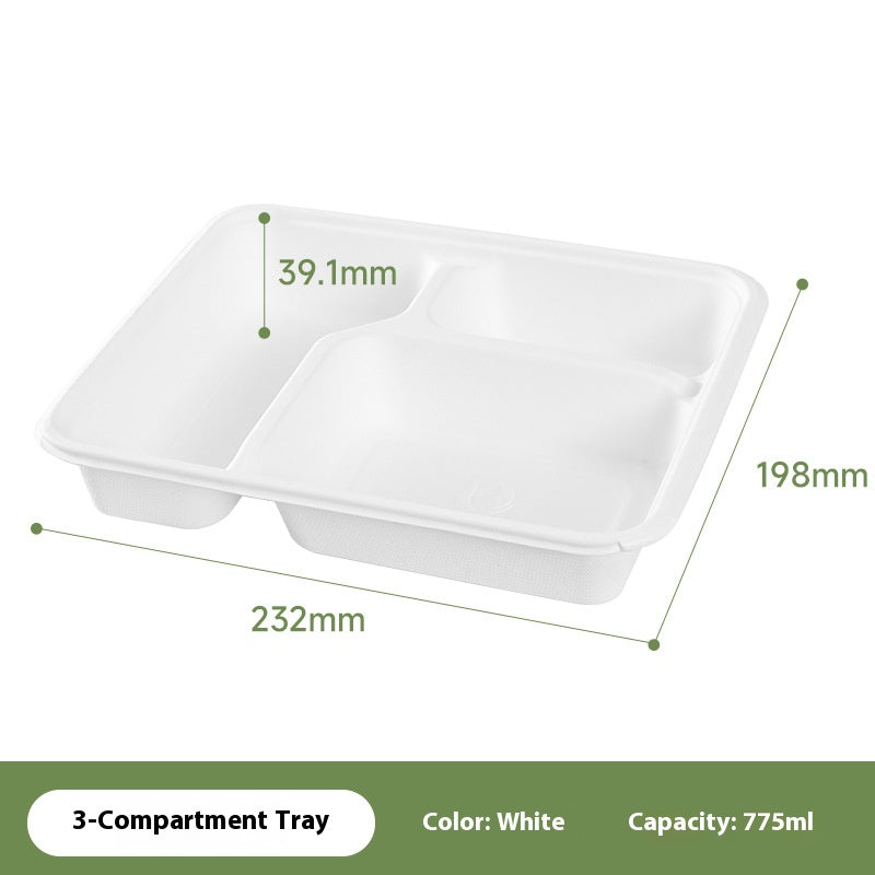 Compostable 50 Pack Heavy Duty Takeout Boxes Biodegradable Sugarcane Bagasse To-Go Containers
