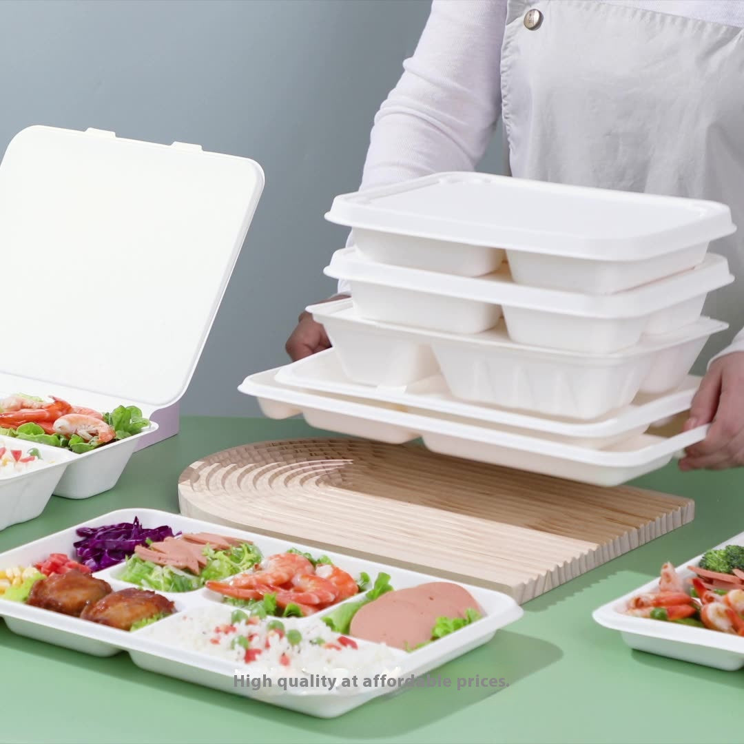 Compostable 50 Pack Heavy Duty Takeout Boxes Biodegradable Sugarcane Bagasse To-Go Containers