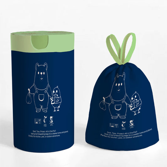 20 Count Compostable 2.6 Gallon Kitchen Waste Bags Liners Drawstring Food Scrap Bags