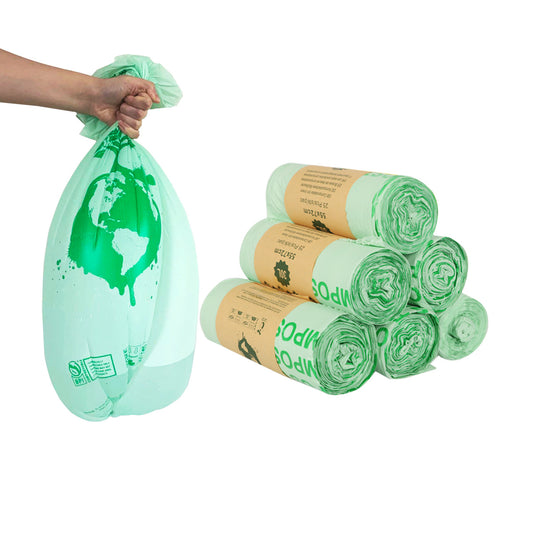Biodegradable and Compostable Trash Bags Unscented Strong & Durable 50 Counts Eco-Friendly Kitchen and Home Waste Bags