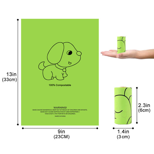 150 Count Dog Poop Bags Rolls with Dispenser 9″ x 13″ Unscented Biodegradable Leak Proof Poop Bags
