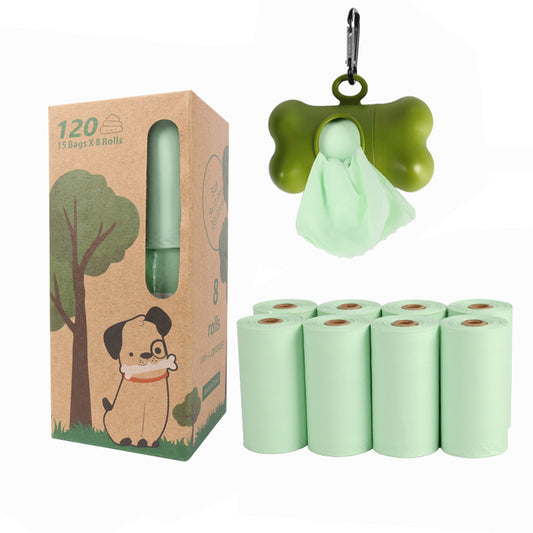 Compostable Dog Poop Bags + Dispenser - 120 Leak-Proof BPI