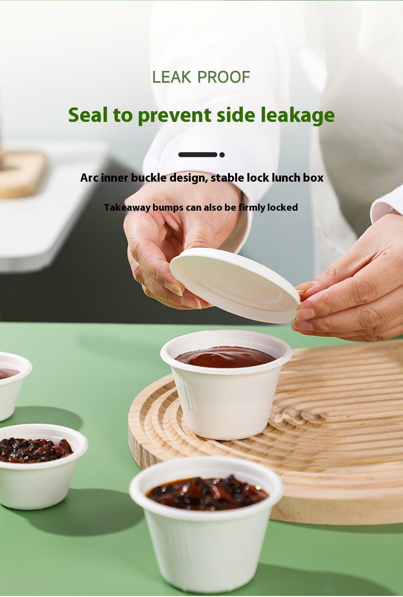 Compostable Condiment Cups with Lid 50 Pack Sugarcane Bagasse Biodegradable Great For Sauces Condiments Slime Food Storage