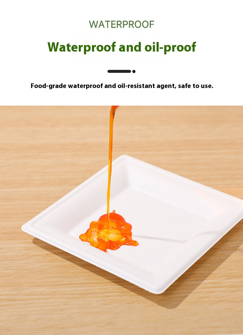 100% Compostable Square Paper Plates 50 Pack Heavy Duty Biodegradable Bagasse Dinner Plates