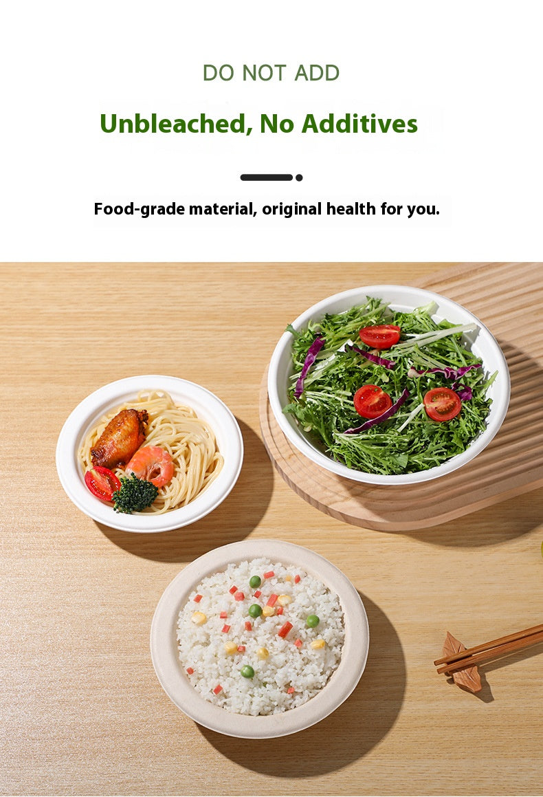Compostable Sugarcane Bowls 50 Pack Heavy Duty Microwavable Safe Biodegradable Paper Bowls for Hot Soup Salad Snacks