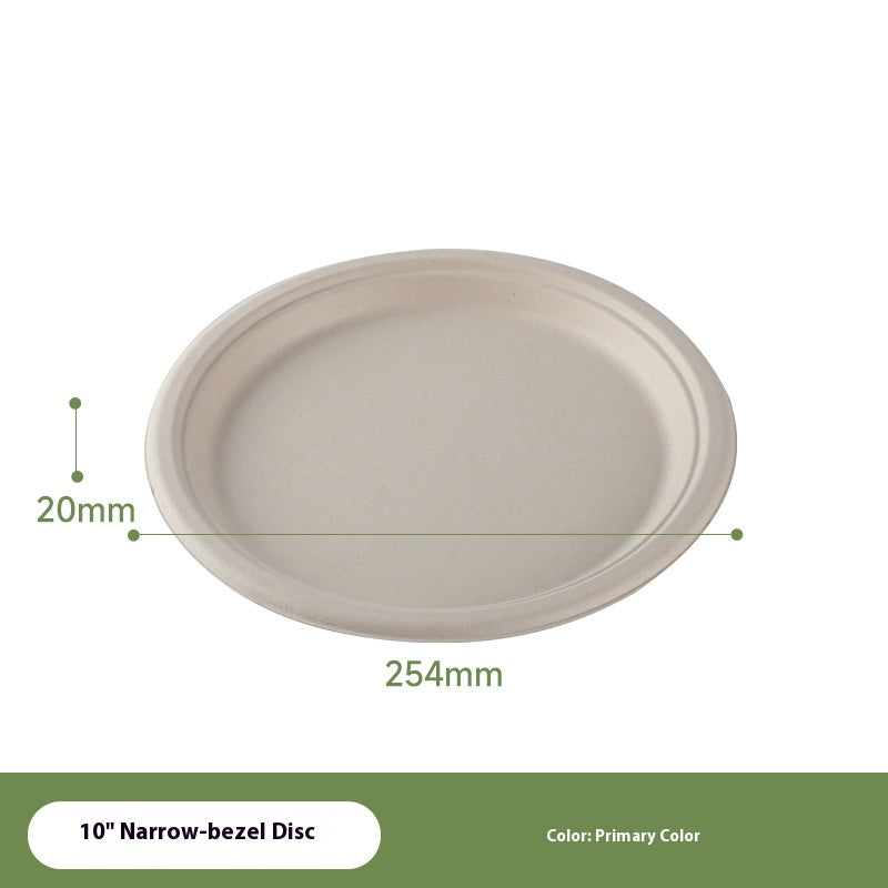 50Pack Natural Color 100% Compostable Heavy-Duty Disposable Paper Plates Biodegradable Eco-Friendly Sugarcane