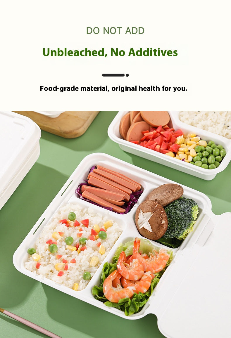Compostable 50 Pack Heavy Duty Takeout Boxes Biodegradable Sugarcane Bagasse To-Go Containers