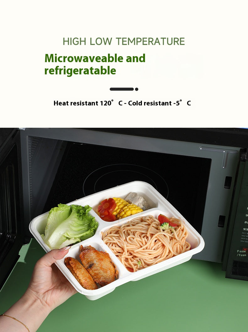 Compostable 50 Pack Heavy Duty Takeout Boxes Biodegradable Sugarcane Bagasse To-Go Containers