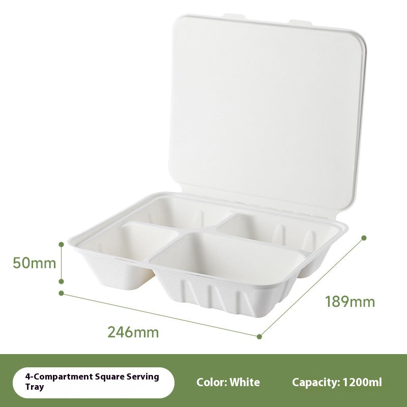 Compostable 50 Pack Heavy Duty Takeout Boxes Biodegradable Sugarcane Bagasse To-Go Containers