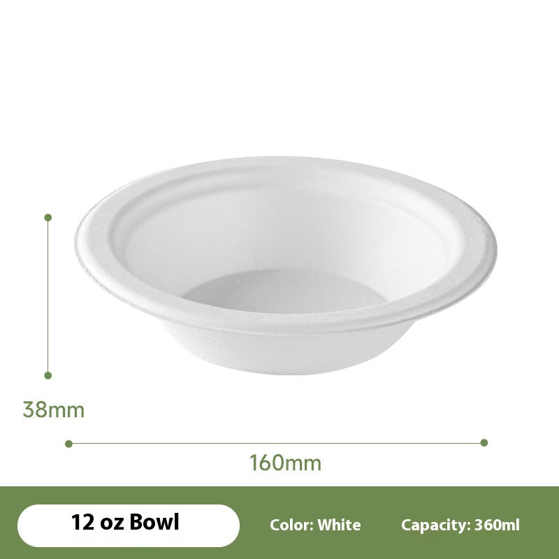 100% Compostable Heavy-Duty Bowls 50 Count Eco-Friendly Biodegradable Disposable White Bagasse Bowls For Hot or Cold Food