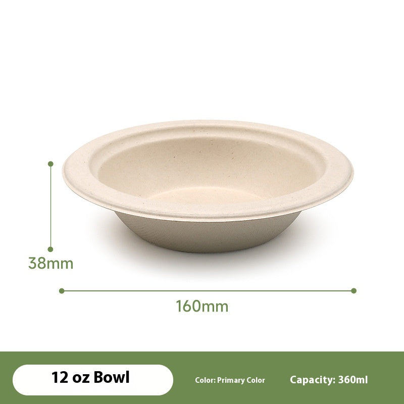 Compostable Sugarcane Bowls 50 Pack Heavy Duty Microwavable Safe Biodegradable Paper Bowls for Hot Soup Salad Snacks