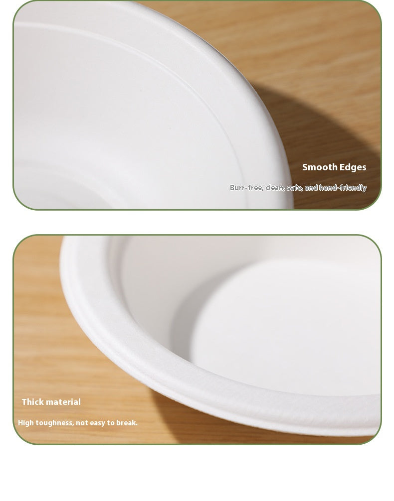 Compostable Sugarcane Bowls 50 Pack Heavy Duty Microwavable Safe Biodegradable Paper Bowls for Hot Soup Salad Snacks