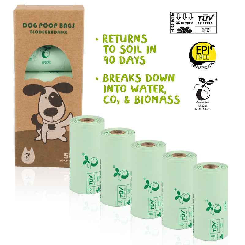 Compostable Dog Poop Bags Rolls with Handles ASTM D6400 & EN 13432 Compliant Biodegradable Leak Proof Pet Waste Bags