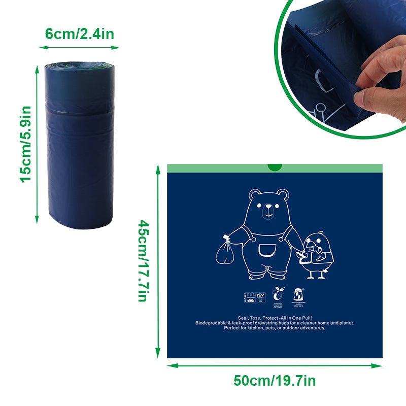 20 Count Compostable 2.6 Gallon Kitchen Waste Bags Liners Drawstring Food Scrap Bags