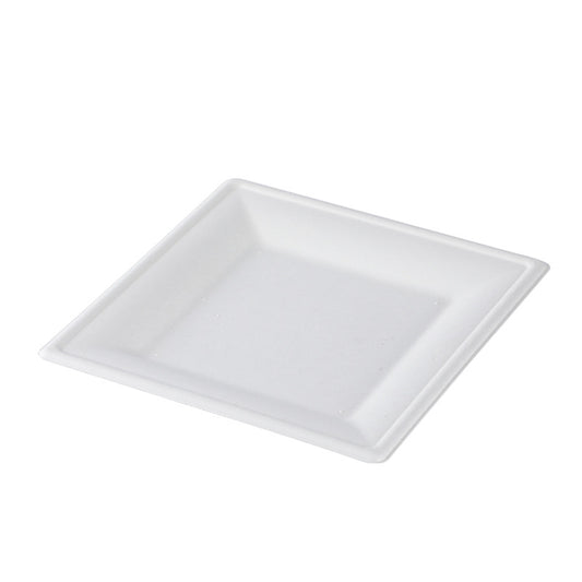 100% Compostable Square Paper Plates 50 Pack Heavy Duty Biodegradable Bagasse Dinner Plates