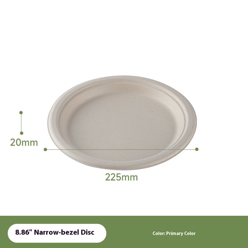 50Pack Natural Color 100% Compostable Heavy-Duty Disposable Paper Plates Biodegradable Eco-Friendly Sugarcane